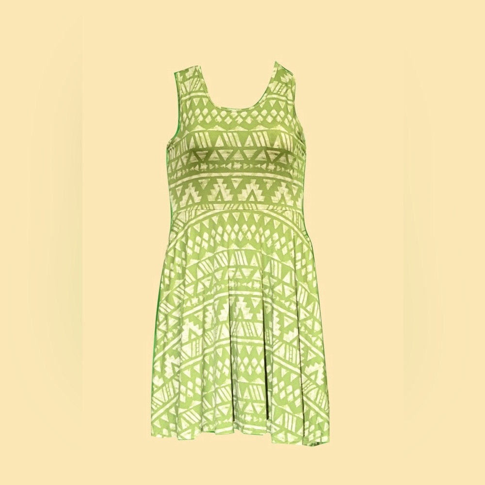 LulaRoe green skater dress sleeveless
